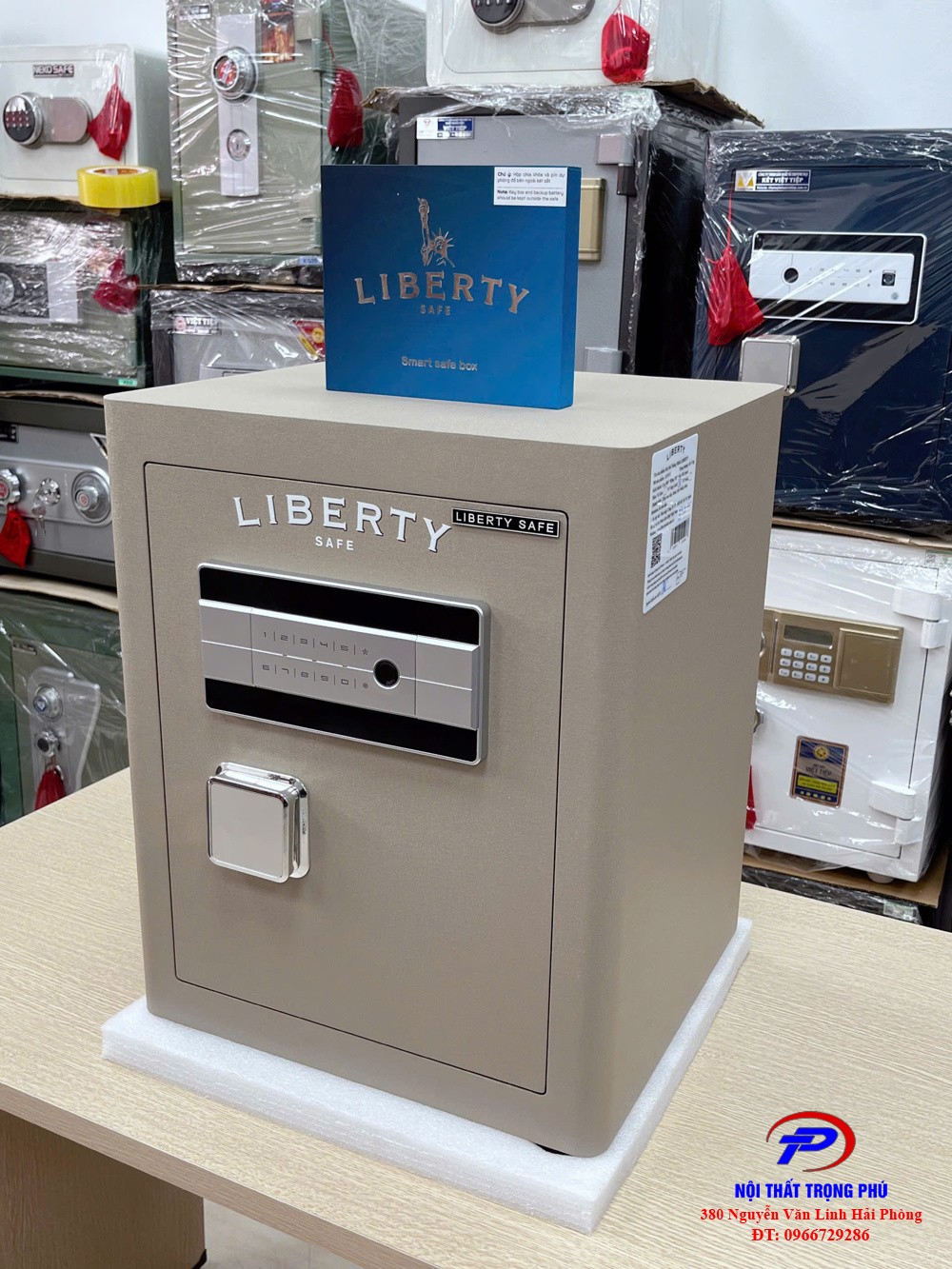 Két sắt thông minh Liberty LB50S kết nối điện thoại khóa vân tay nhập khẩu của Mỹ